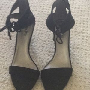 Cute black suede sandals
